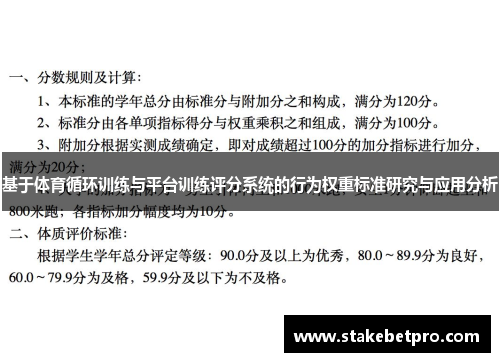 基于体育循环训练与平台训练评分系统的行为权重标准研究与应用分析