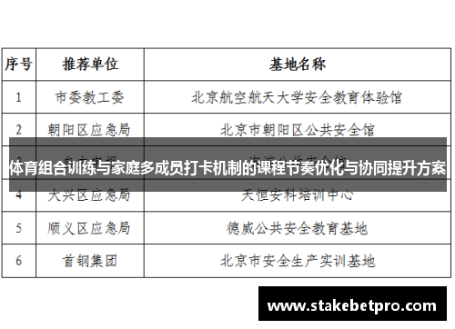 体育组合训练与家庭多成员打卡机制的课程节奏优化与协同提升方案